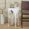 image:imageDeco 79 Aluminum Metal Side End Accent Table Drip End Table with Melting Designed Body and Black Shaded Tabletop Side Table 16 x 16 x 25 WhiteWhite