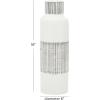 image:imageCosmoLiving by Cosmopolitan Ceramic Vase with Grey Striped Accents 6 x 6 x 18 WhiteWhite