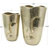 image:imageDeco 79 Aluminum Metal Face Decorative Vase Centerpiece Vases with Abstract Details Set of 2 Flower Vases for Home Decoration 13 10 H GoldGold
