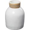 image:imageDeco 79 Ceramic Decorative Vase Centerpiece Vase with Wrapped Rattan Detailing Flower Vase for Home Decoration 8 x 8 x 20 WhiteWhite