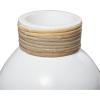 image:imageDeco 79 Ceramic Decorative Vase Centerpiece Vase with Wrapped Rattan Detailing Flower Vase for Home Decoration 8 x 8 x 20 WhiteWhite