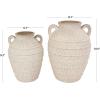 image:imageDeco 79 Ceramic Decorative Vase Textured Centerpiece Vases with Handles and Terracotta Accents Set of 2 Flower Vases for Home Decoration 11 9H Cream