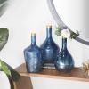 image:imageDeco 79 Glass Geometric Tinted Vase with Gold Rim and Varying Shapes Set of 3 898 H BlueBlue