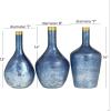 image:imageDeco 79 Glass Geometric Tinted Vase with Gold Rim and Varying Shapes Set of 3 898 H BlueBlue