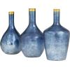 image:imageDeco 79 Glass Geometric Tinted Vase with Gold Rim and Varying Shapes Set of 3 898 H BlueBlue