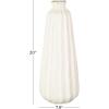 image:imageDeco 79 Magnesium Oxide Decorative Vase Wide Centerpiece Vase with Light Brown Beads and Carved Grooves Flower Vase for Home Decoration 12 x 12 x 15 WhiteCream
