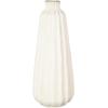 image:imageDeco 79 Magnesium Oxide Decorative Vase Wide Centerpiece Vase with Light Brown Beads and Carved Grooves Flower Vase for Home Decoration 12 x 12 x 15 WhiteCream