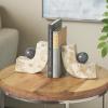 image:imageDeco 79 Marble Globe Decorative Bookends Sleek Orb Non Skid Bookends Set of 2 Office Bookends2 W 7 H WhiteBrown