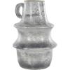 image:imageDeco 79 Paper Mache Decorative Vase Distressed Fluted Centerpiece Vase with Light Gray Texturing and Ring Handle Flower Vase for Home Decoration 10 x 10 x 16 Light Gray