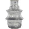 image:imageDeco 79 Paper Mache Decorative Vase Distressed Fluted Centerpiece Vase with Light Gray Texturing and Ring Handle Flower Vase for Home Decoration 10 x 10 x 16 Light Gray
