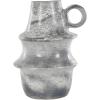 image:imageDeco 79 Paper Mache Decorative Vase Distressed Fluted Centerpiece Vase with Light Gray Texturing and Ring Handle Flower Vase for Home Decoration 10 x 10 x 16 Light Gray