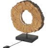 image:imageDeco 79 Polystone Room Table Lamp Live Edge Accent Lamp with Round Cutout and Black Base Lamp 13 x 6 x 15 Brown