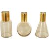 image:imageDeco 79 Glass Geometric Tinted Vase with Gold Rim and Varying Shapes Set of 3 898 H BlueGold