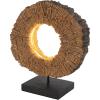 image:imageDeco 79 Polystone Room Table Lamp Live Edge Accent Lamp with Round Cutout and Black Base Lamp 13 x 6 x 15 Brown