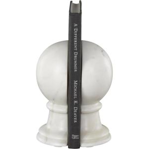 image:imageDeco 79 Marble Globe Decorative Bookends Sleek Orb Non Skid Bookends Set of 2 Office Bookends2 W 7 H WhiteWhite