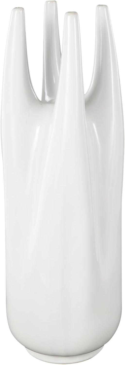 image:imageDeco 79 Ceramic Decorative Vase Centerpiece Vase with Multiple Openings Flower Vase for Home Decoration 7 x 8 x 22 WhiteLARGE SIZE FLOWER VASE CENTERPIECE