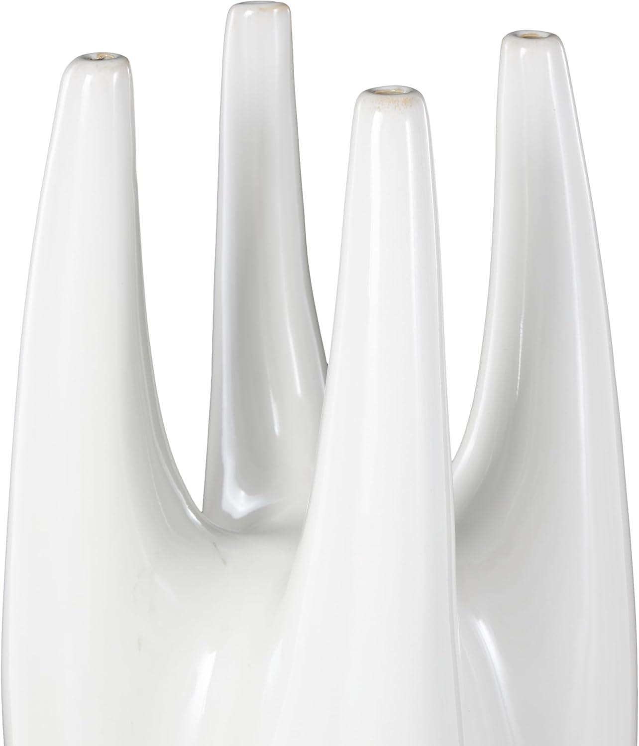 image:imageDeco 79 Ceramic Decorative Vase Centerpiece Vase with Multiple Openings Flower Vase for Home Decoration 7 x 8 x 22 WhiteLARGE SIZE FLOWER VASE CENTERPIECE