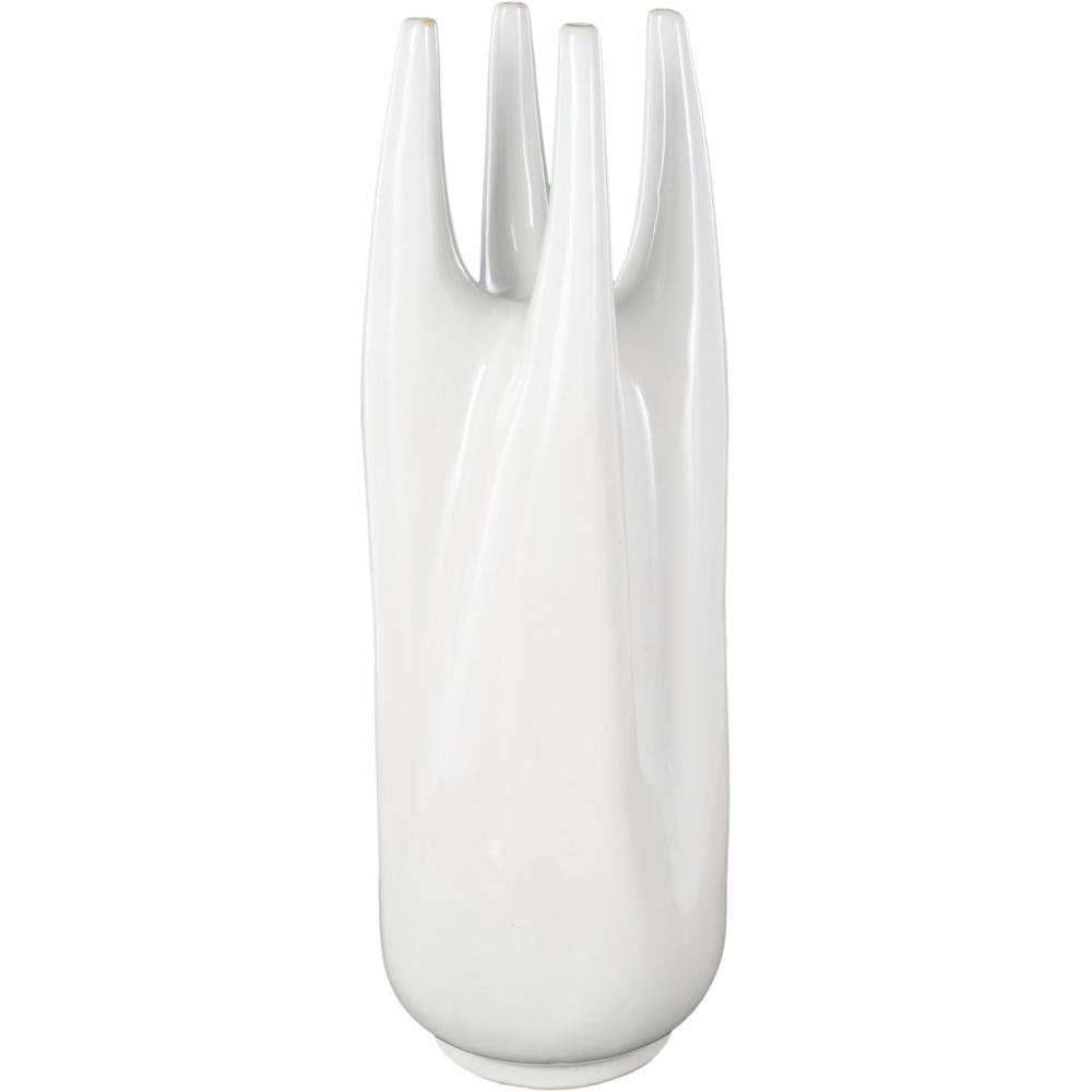 image:imageDeco 79 Ceramic Decorative Vase Centerpiece Vase with Multiple Openings Flower Vase for Home Decoration 7 x 8 x 22 WhiteLARGE SIZE FLOWER VASE CENTERPIECE