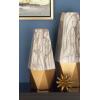 image:imageCosmoLiving by Cosmopolitan Ceramic Decorative Vase Faux Marble Centerpiece Vase with Gold Base Flower Vase for Home Decoration 6 x 6 x 14 Gold6 x 6 x 14