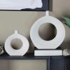 image:imageCosmoLiving by Cosmopolitan Ceramic Decorative Vase Round Donut Shaped Centerpiece Vases Set of 2 Flower Vases for Home Decoration 16 10H White