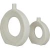 image:imageCosmoLiving by Cosmopolitan Ceramic Decorative Vase Round Donut Shaped Centerpiece Vases Set of 2 Flower Vases for Home Decoration 16 10H White