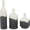 image:imageCosmoLiving by Cosmopolitan Ceramic Vase 8 x 8 x 11 WhiteBlack