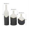 image:imageCosmoLiving by Cosmopolitan Ceramic Vase 8 x 8 x 11 WhiteBlack