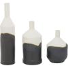 image:imageCosmoLiving by Cosmopolitan Ceramic Vase 8 x 8 x 11 WhiteBlack