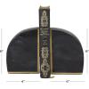 image:imageCosmoLiving by Cosmopolitan Marble Geometric Bookends with Gold Inlay Set of 2 4W 6H WhiteBlack