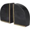 image:imageCosmoLiving by Cosmopolitan Marble Geometric Bookends with Gold Inlay Set of 2 4W 6H WhiteBlack