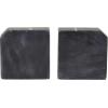 image:imageCosmoLiving by Cosmopolitan Marble Geometric Bookends with Gold Inlay Set of 2 4W 6H WhiteBlackGold