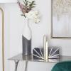 image:imageCosmoLiving by Cosmopolitan Marble Geometric Bookends with Gold Inlay Set of 2 4W 6H WhiteBlackGold