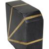 image:imageCosmoLiving by Cosmopolitan Marble Geometric Bookends with Gold Inlay Set of 2 4W 6H WhiteBlackGold