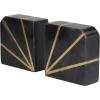 image:imageCosmoLiving by Cosmopolitan Marble Geometric Bookends with Gold Inlay Set of 2 4W 6H WhiteBlackGold