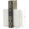 image:imageCosmoLiving by Cosmopolitan Marble Geometric Bookends with Gold Inlay Set of 2 4W 6H WhiteWhite