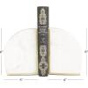 image:imageCosmoLiving by Cosmopolitan Marble Geometric Bookends with Gold Inlay Set of 2 4W 6H WhiteWhite