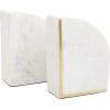image:imageCosmoLiving by Cosmopolitan Marble Geometric Bookends with Gold Inlay Set of 2 4W 6H WhiteWhite