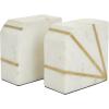 image:imageCosmoLiving by Cosmopolitan Marble Geometric Bookends with Gold Inlay Set of 2 4W 6H WhiteWhiteGold