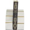 image:imageCosmoLiving by Cosmopolitan Marble Geometric Bookends with Gold Inlay Set of 2 4W 6H WhiteWhiteGold