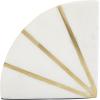 image:imageCosmoLiving by Cosmopolitan Marble Geometric Bookends with Gold Inlay Set of 2 4W 6H WhiteWhiteGold