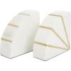 image:imageCosmoLiving by Cosmopolitan Marble Geometric Bookends with Gold Inlay Set of 2 4W 6H WhiteWhiteGold