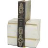 image:imageCosmoLiving by Cosmopolitan Marble Geometric Bookends with Gold Inlay Set of 2 4W 6H WhiteWhiteGold