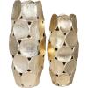 image:imageDeco 79 Aluminum Metal Decorative Vase Geometric Open Framed Centerpiece Vases with Circular Plates Set of 2 Flower Vases for Home Decoration 13 11H GoldGold
