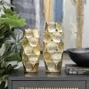 image:imageDeco 79 Aluminum Metal Decorative Vase Geometric Open Framed Centerpiece Vases with Circular Plates Set of 2 Flower Vases for Home Decoration 13 11H GoldGold