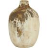 image:imageDeco 79 Ceramic Antique Style Distressed Vase 10 x 10 x 22 BrownBeige