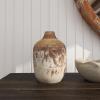 image:imageDeco 79 Ceramic Antique Style Distressed Vase 10 x 10 x 22 BrownBeige