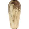 image:imageDeco 79 Ceramic Antique Style Distressed Vase 10 x 10 x 22 BrownBeige