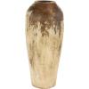 image:imageDeco 79 Ceramic Antique Style Distressed Vase 10 x 10 x 22 BrownBeige