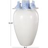 image:imageDeco 79 Ceramic Bird Decorative Vase Centerpiece Vase with Blue Accents Flower Vase for Home Decoration 8 x 8 x 15 White8 x 8 x 15