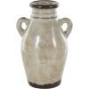 image:imageDeco 79 Ceramic Decorative Vase Antique Amphora Centerpiece Vase with Speckled Texturing and Yellow and Brown Accents Flower Vase for Home Decoration 10 x 8 x 14 Cream